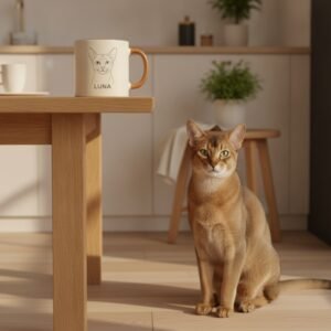 Caneca de cerâmica — Gato Abissínio