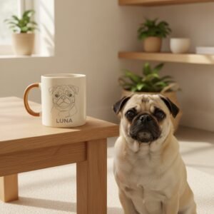 Caneca de cerâmica — Pug (Carlino)