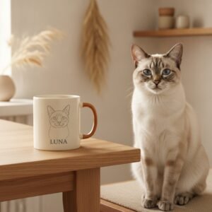 Caneca de cerâmica — Gato Siamês